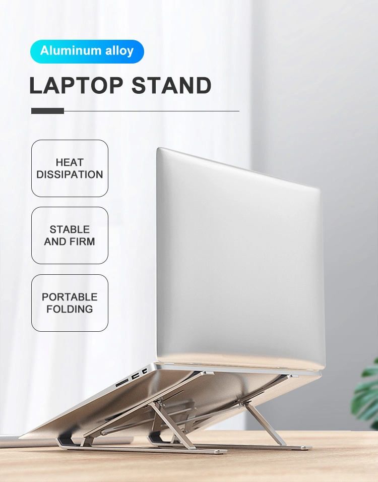 Laptop Stand Adjustable Aluminum Laptop Computer Stand Tablet Stand Ergonomic Foldable Portable Laptop Stand for Mac MacBook PRO Air, Lenovo, HP, 10-15