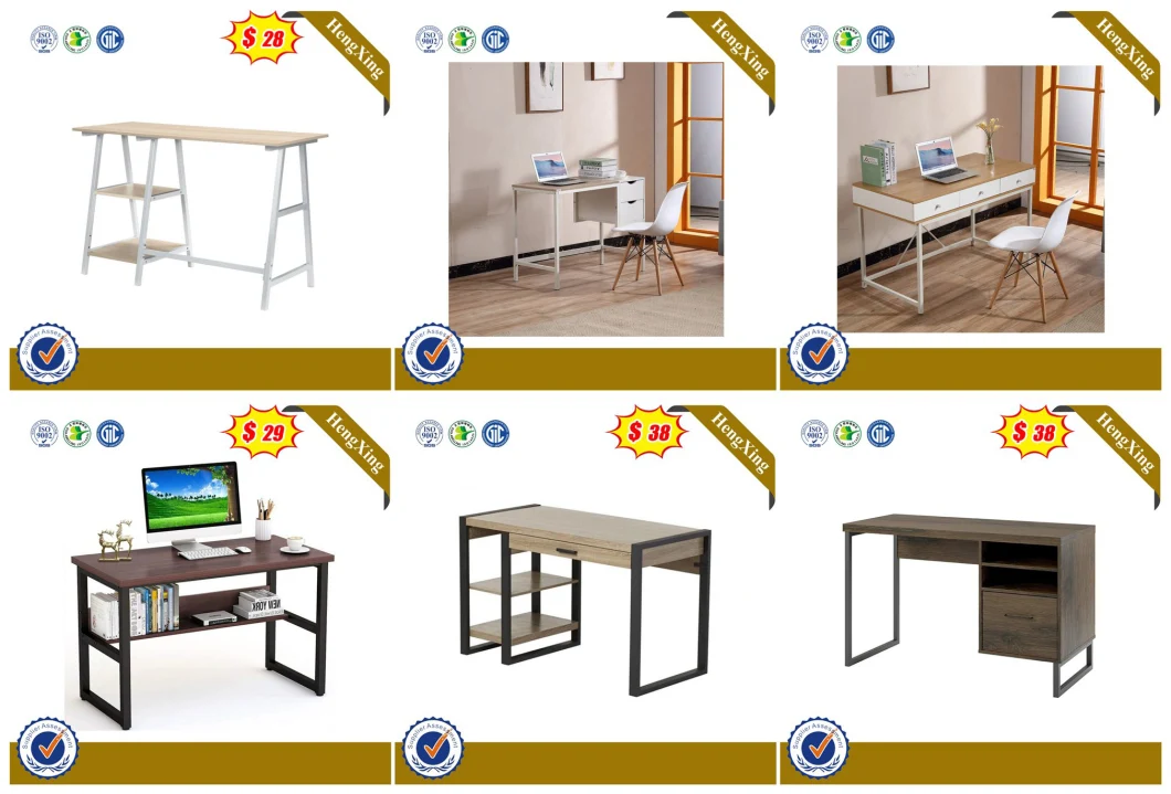 Simple Small Computer Table Movable Bedroom Furniture Study Table with Metal Leg