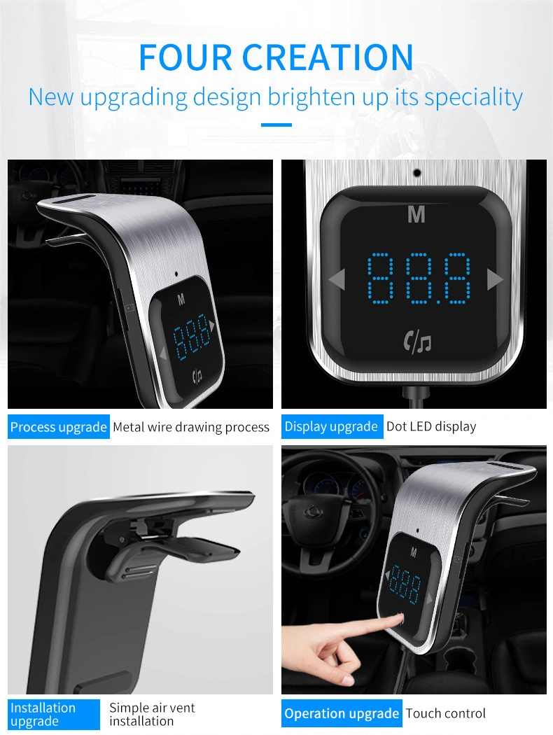 Bc39 Mobile Phones Charger Bluetooth Car MP3 Player FM Transmitter with LED Display