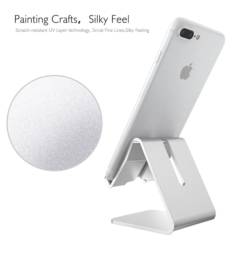 Aluminum Metal Phone Holder Desktop Universal Non-Slip Mobile Phone Stand Desk Hold for iPhone iPad Samsung Tablet