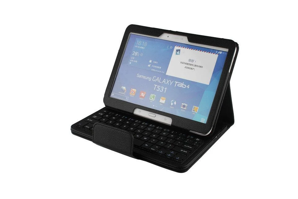 iPad Case Stand Cover with Magnetically Detachable Wireless Bluetooth Keyboard