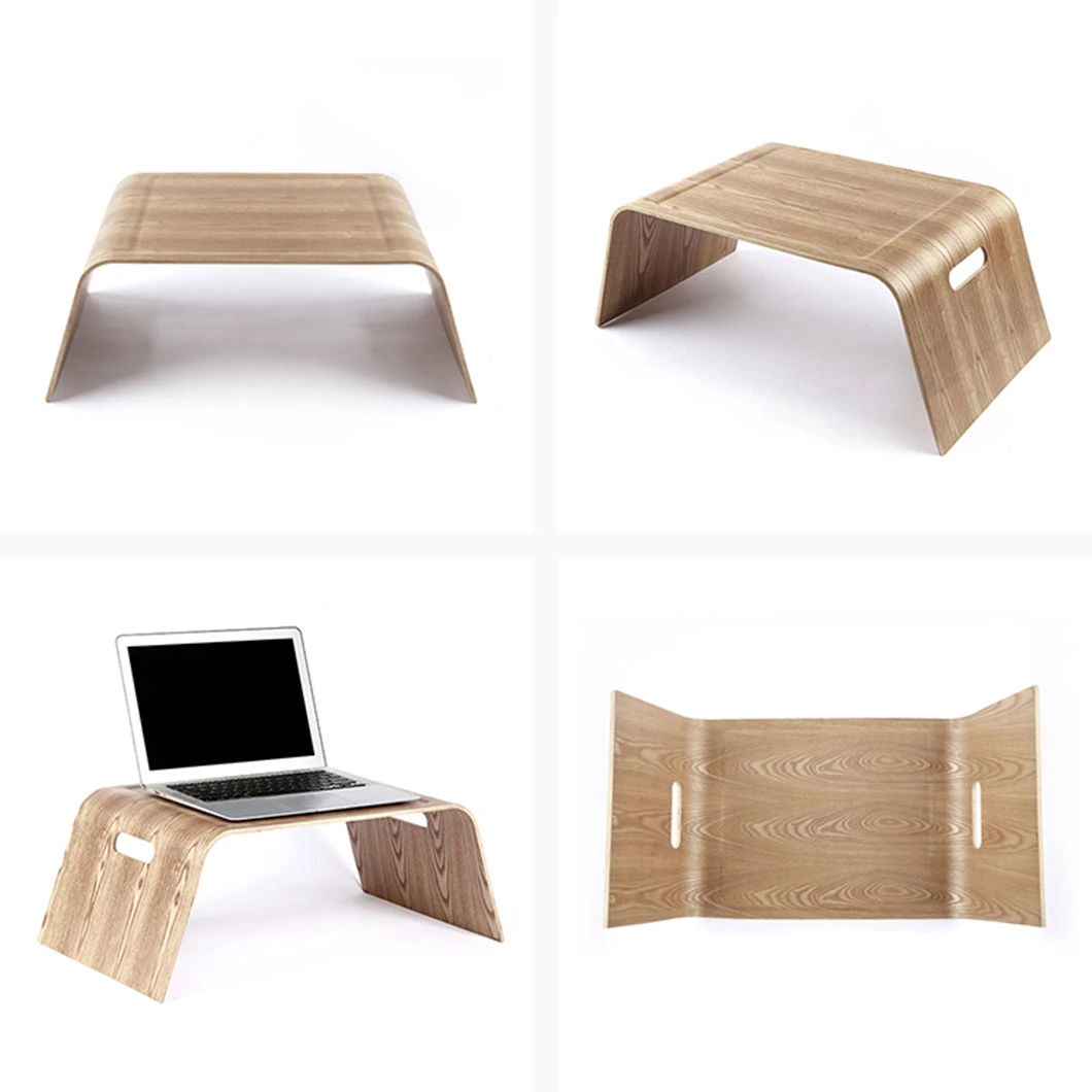 Wooden Willow Hotel Room Bed Tray Computer Stand Frames Desk Office Laptop Holder with Handles