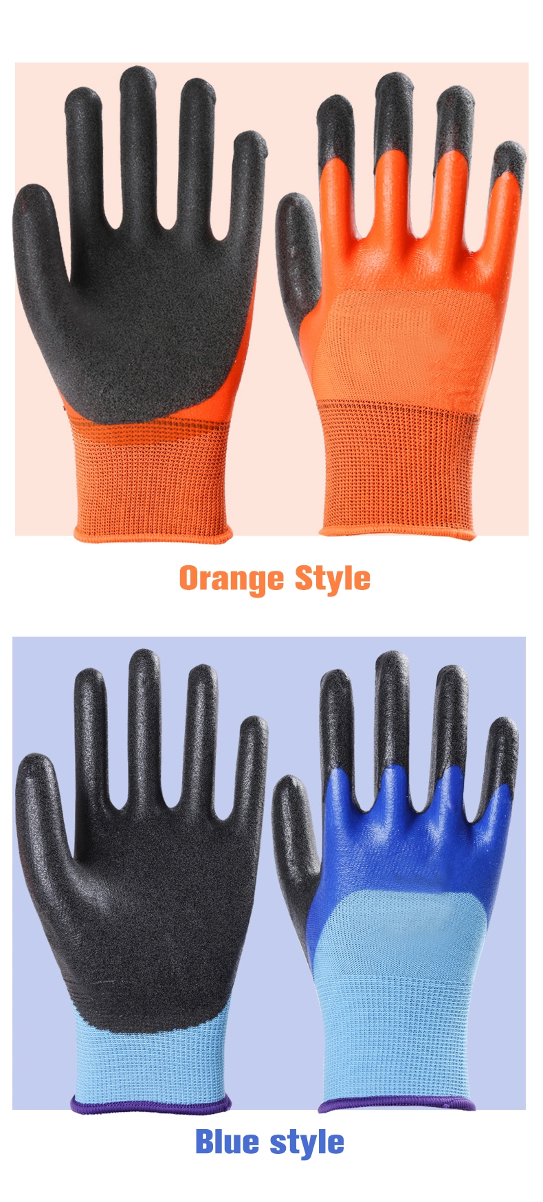 Double-Layer Dipped Nitrile Coating Anti-Puncture and Anti-Scratch Five-Stage Anti-Cutting Gloves