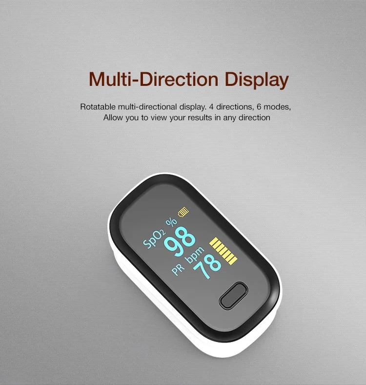 Ce FDA Certified Outlet Color Digital Finger Pulse Oximeter OLED Screen Display Oximeter Devices