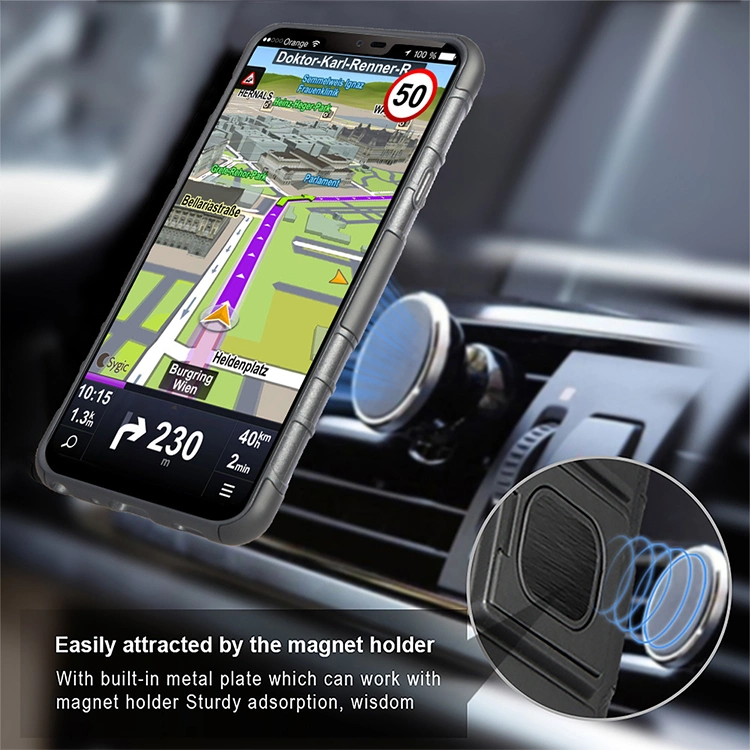 Magnetic Finger Ring Holder Kickstand Car Mount Phone Case Cover for LG K50 Q60