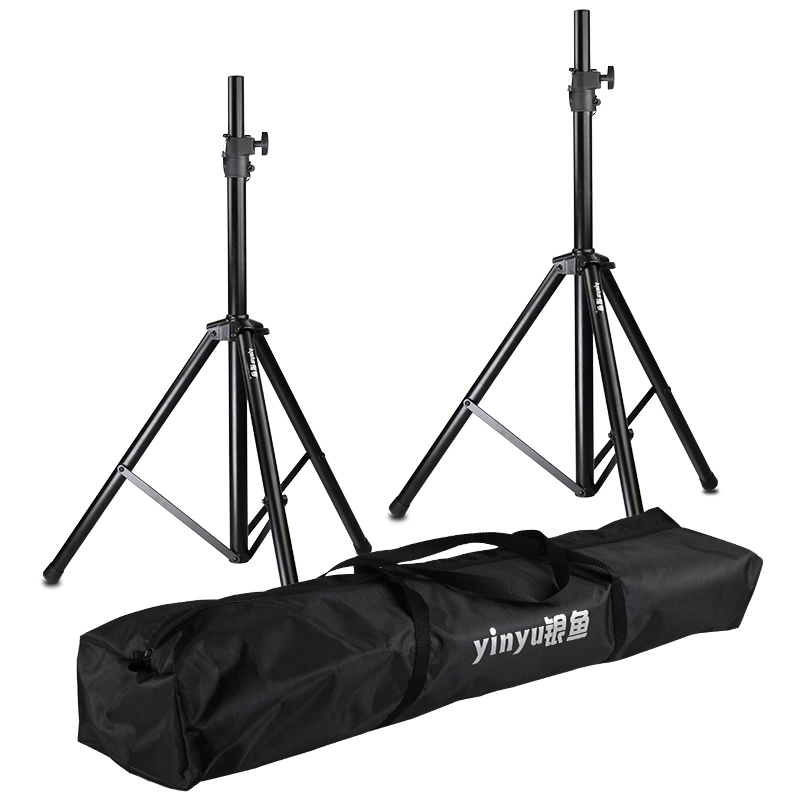 Speaker Stand Kit Black Tripod Floor Adjustable Speaker Stand Professional with Carry Bag 2 Stands