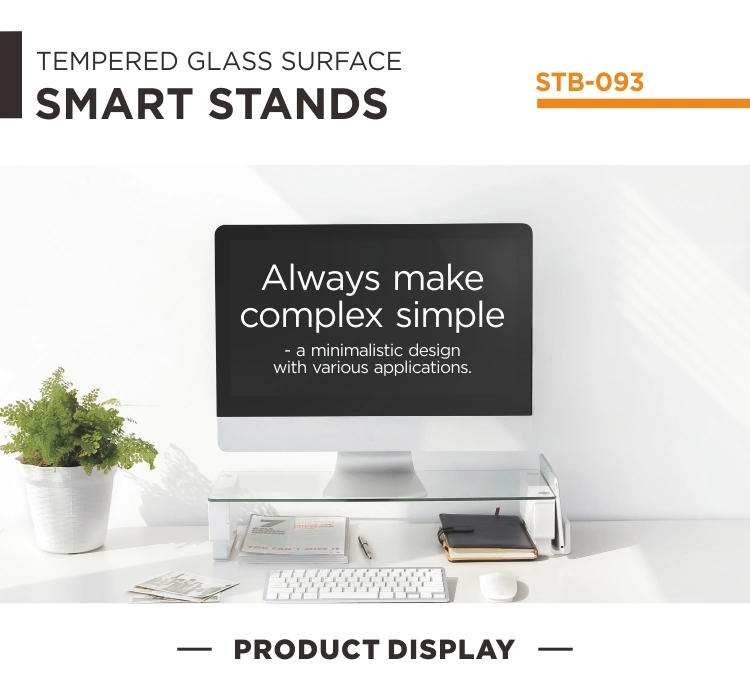 Glass Surface Smart Monitor Riser Stand,Computer/Laptop Riser