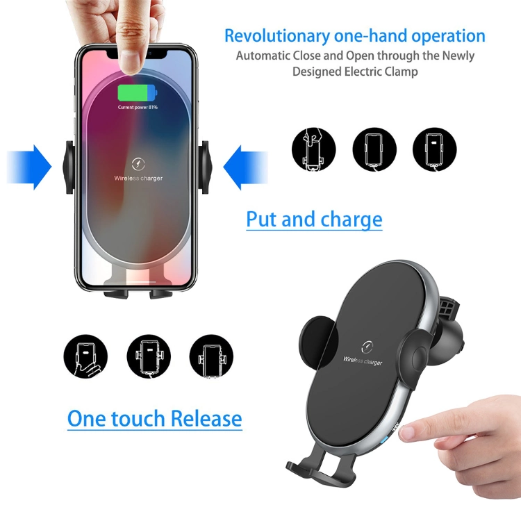 10W Qi Car USB Wireless Charger Automatic Fast Charging Car Phone Holder for iPhone Samsung
