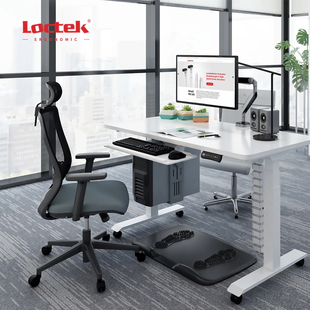 Loctek Et223A Dual Motors 3 Staged Square Leg Height Adjustable Standing Computer Study Desk