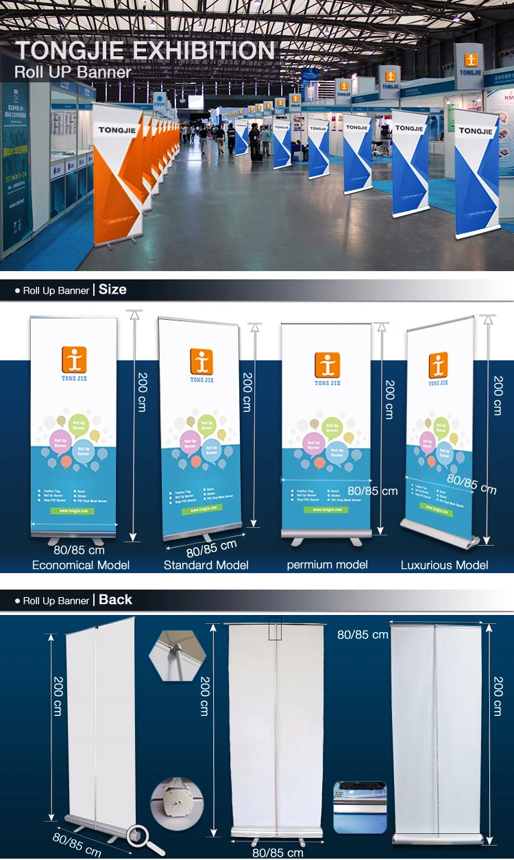 Top Grade Pull up Banner Stand with Aluminum Alloy Waterdrop Stand Base