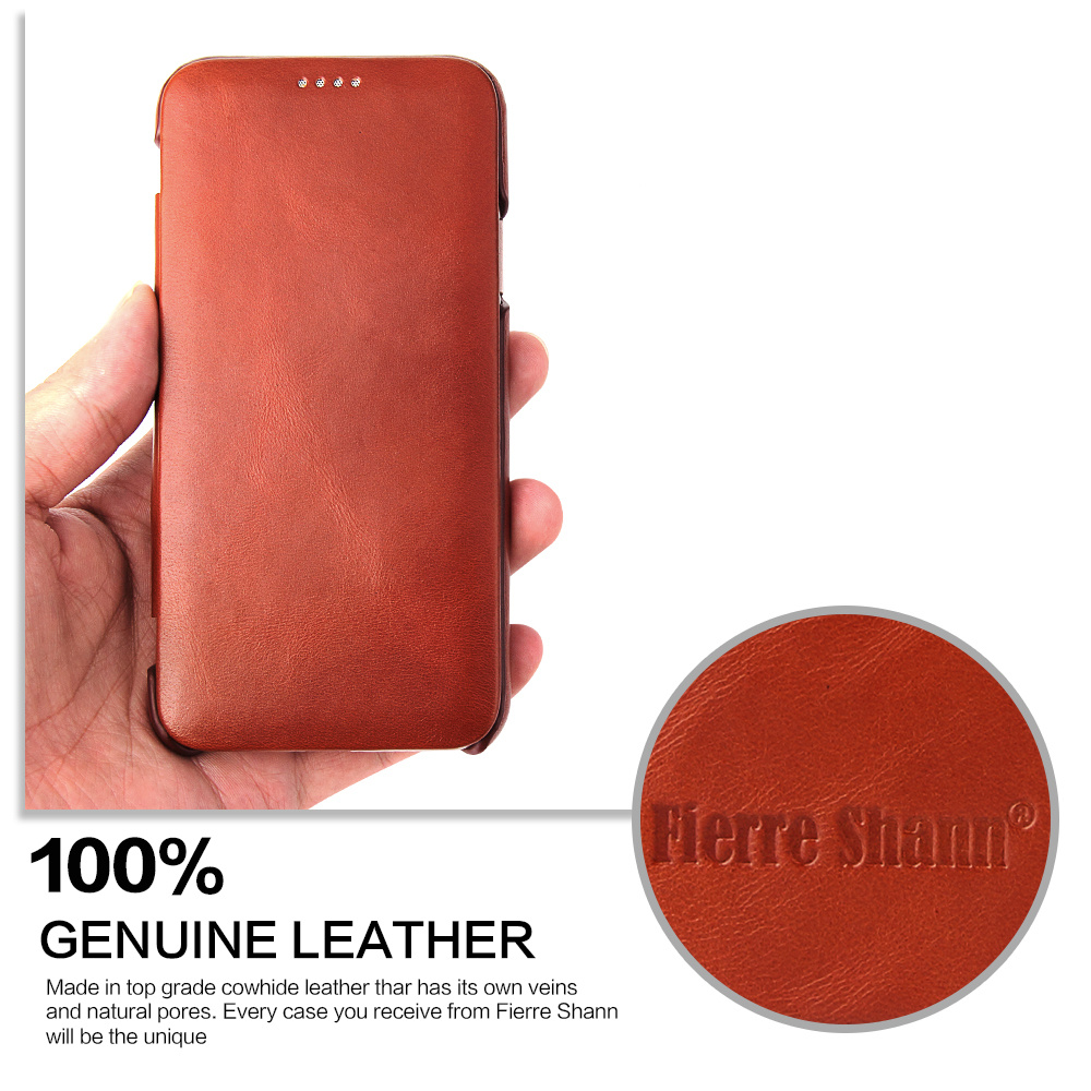 Top Quality Genuine Leather Mobile Phone Wallet Case for iPhone 8 Plus Phone Accessories