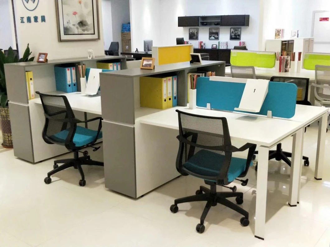 Modern Colorful Wooden Open Computer Desk Office Cubicles (H50-0215)