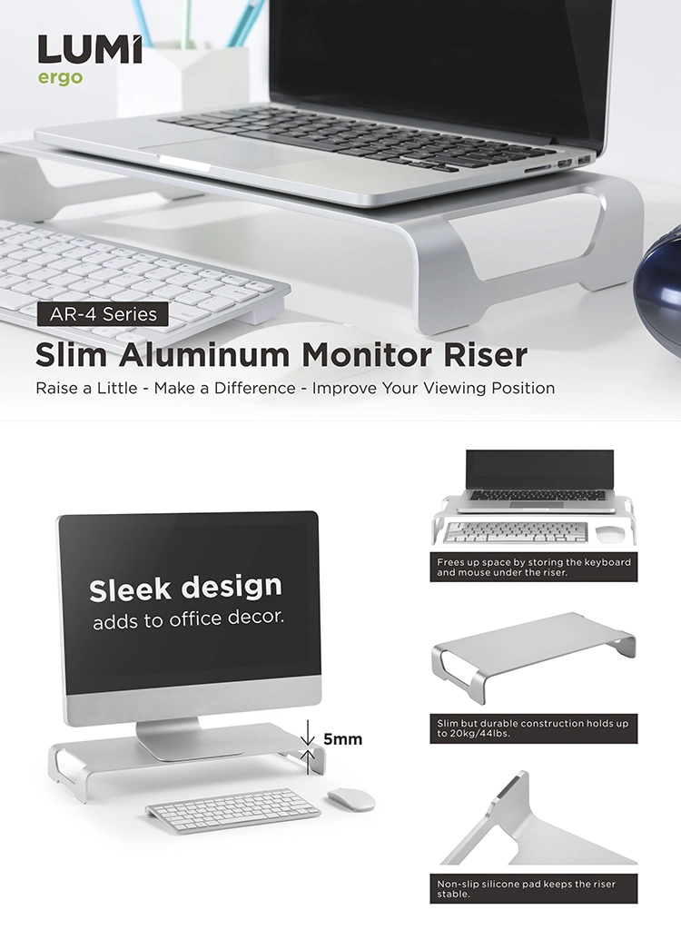 Slim Aluminum Monitor Riser, Monitor Stand Riser