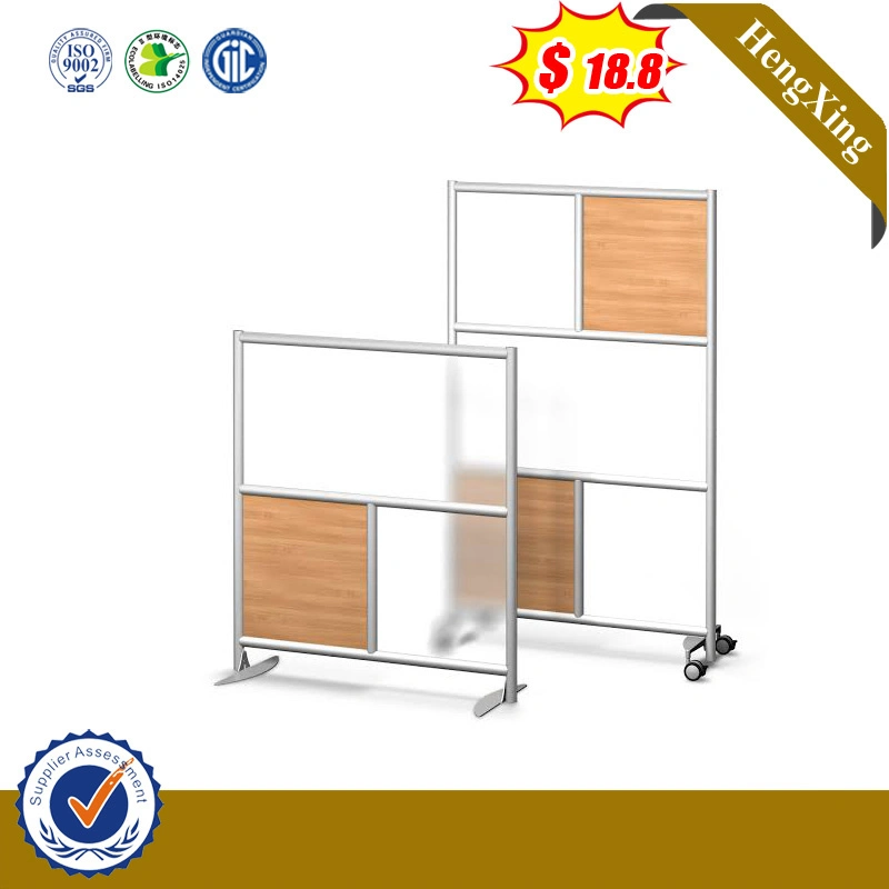 Modern Wooden Office Furniture Set Movable Folding Glass Laptop Stand Sliding Wall Offfice Partition