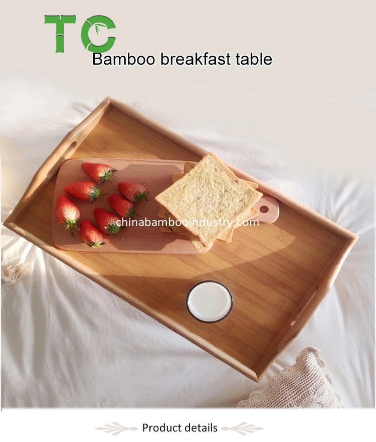 Bamboo Breakfast Tray Bed Tray Table with Folding Legs, Multipurpose Laptop Bed Tray with Handles