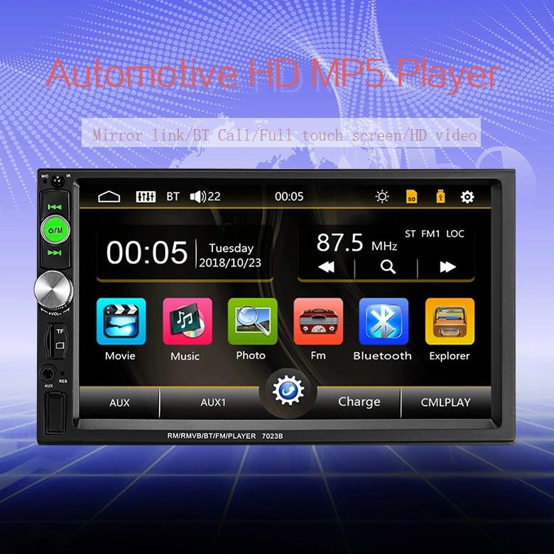 Factory Direct 7023 HD Player Bluetooth Hands-Free Mobile Phone Interconnection MP5 Driving Record Car Player