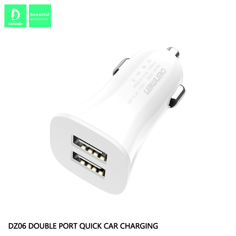 Dz06 Smart Mobile Phone Electric Dual USB 3.1A 15W Car Charger for Mobile Phone Accessories