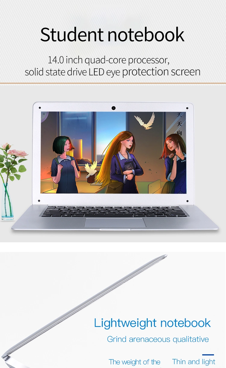 Ultra-Thin Laptop 15.6inch 14.1 Inch Students Laptops High Performance Notebook SSD Laptop Notebook Netbook