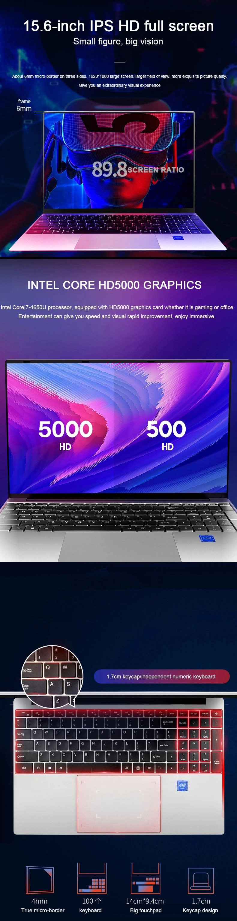 2020 New Arrive FHD 15.6inch Laptop Core I7 8GB RAM+1tb SSD Laptop