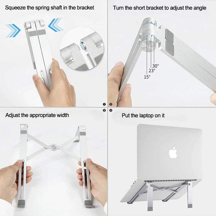 Laptop Stand Adjustable Aluminum Computer Accessories Riser Ergonomic Foldable Portable Notebook Stand Laptop Holder for Desk, Compatible with 10-15.6