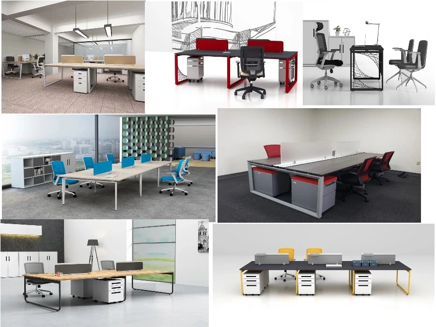 Wooden Panel Metal Leg Office Desk Modern Office Furniture with SGS