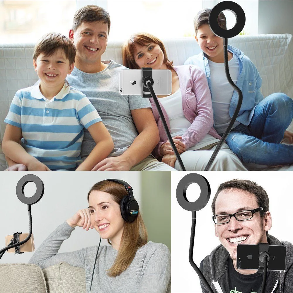 Selfie Ring Light with Cell Phone Holder Stand for Live Stream Video Chat