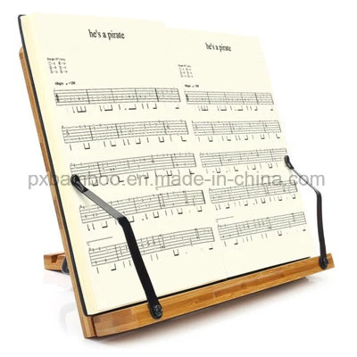 Portable and Foldable Bamboo Book Stand for Tabletop Book Display and iPad Holder