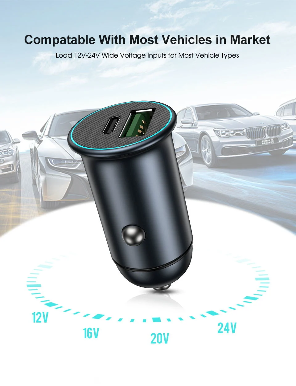 Wholesale Tongyinhai Mini 30W QC Qi 3.0 Fast Charging Wireless USB Car Charger Cell Phone Accessory