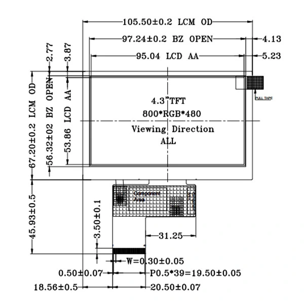 High Quality Transflective Resistivetouchscreen 4.3 Inch 24-Bit RGB TFT LCD Panelmodule USB Power LCD Monitor