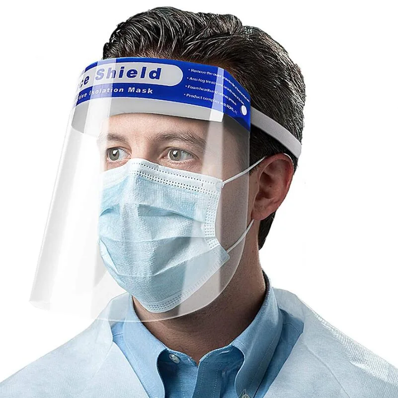 Face Shield Mask Protect Eyes and Face with Protective Clear Film Elastic Band and Comfort Sponge