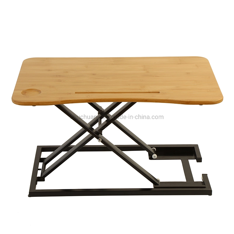 Pneumatic Sit to Stand Table Converter Desk Riser Height Adjustable Desk Frame Laptop Computer Table