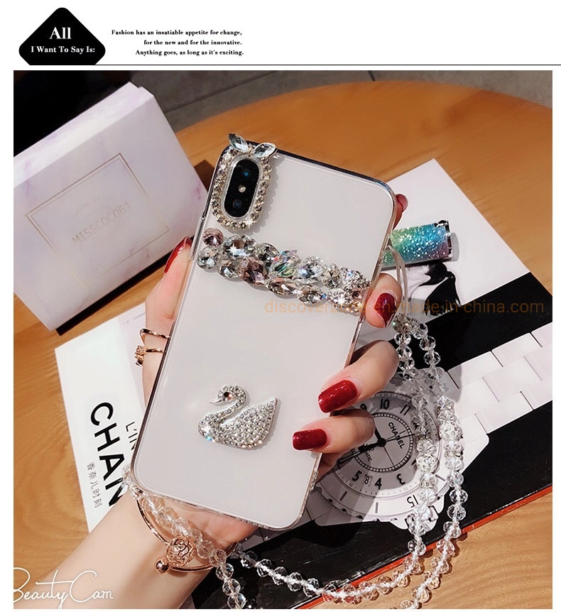 Fashion Diamonds Phone Case Swan Crystal Cell Phone Cover for Mobile Phone Accessories
