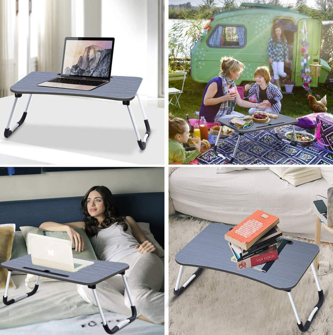 Portable Adjustable Folding Laptop Computer Desk Stand Table with CPU Fans Mouse Pad