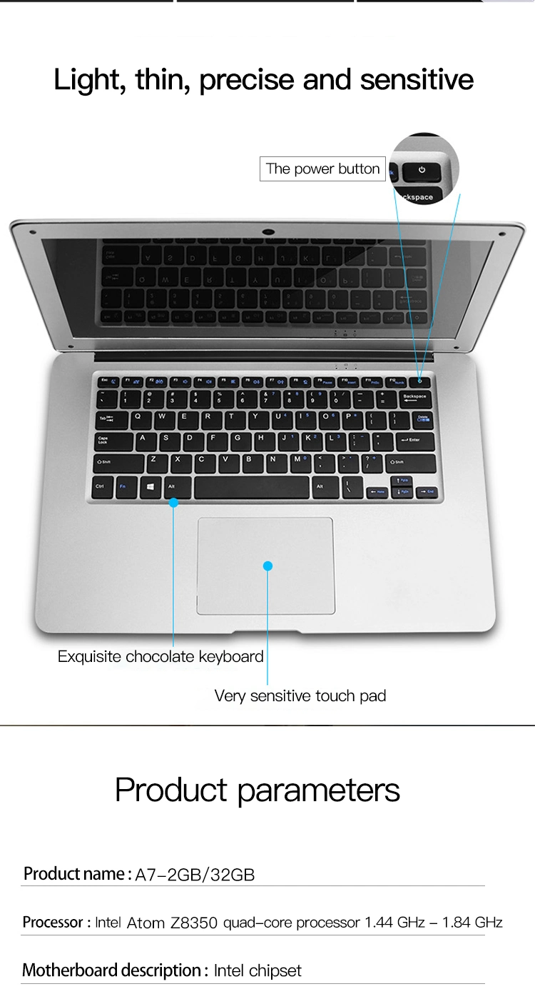 Ultra-Thin Laptop 15.6inch 14.1 Inch Students Laptops High Performance Notebook SSD Laptop Notebook Netbook