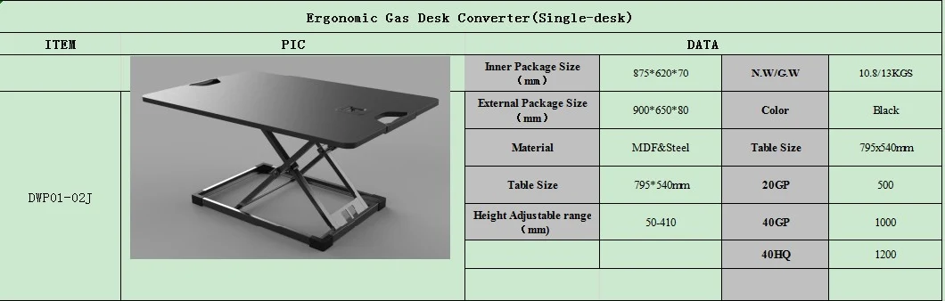 China Manufacture Maruni Adjustable Height Desk Standing Desk Converter Foldable Sit Stand Desk for Monitor and PC