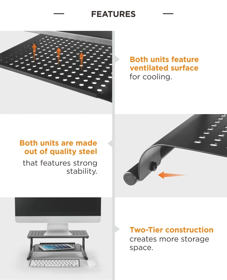 Steel Monitor Riser Stand, Laptop Riser Stand