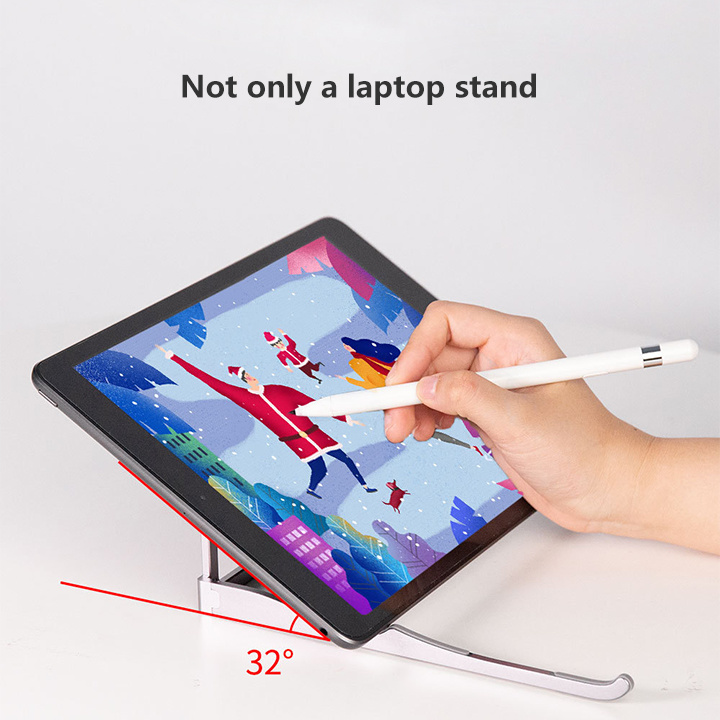 Adjustable Laptop Stand, Ergonomic Computer Monitor Stand, Glasses Shape Laptop Holder, Desk Laptop Stand Compatible MacBook Air PRO, HP, More 7-16