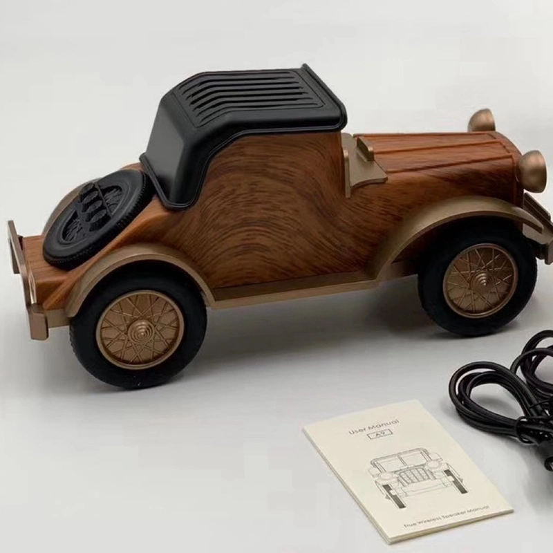Classic Car Bluetooth Speaker Retro Wood Grain Bluetooth Speaker Radio Portable Mobile Phone Stand Mini Speaker