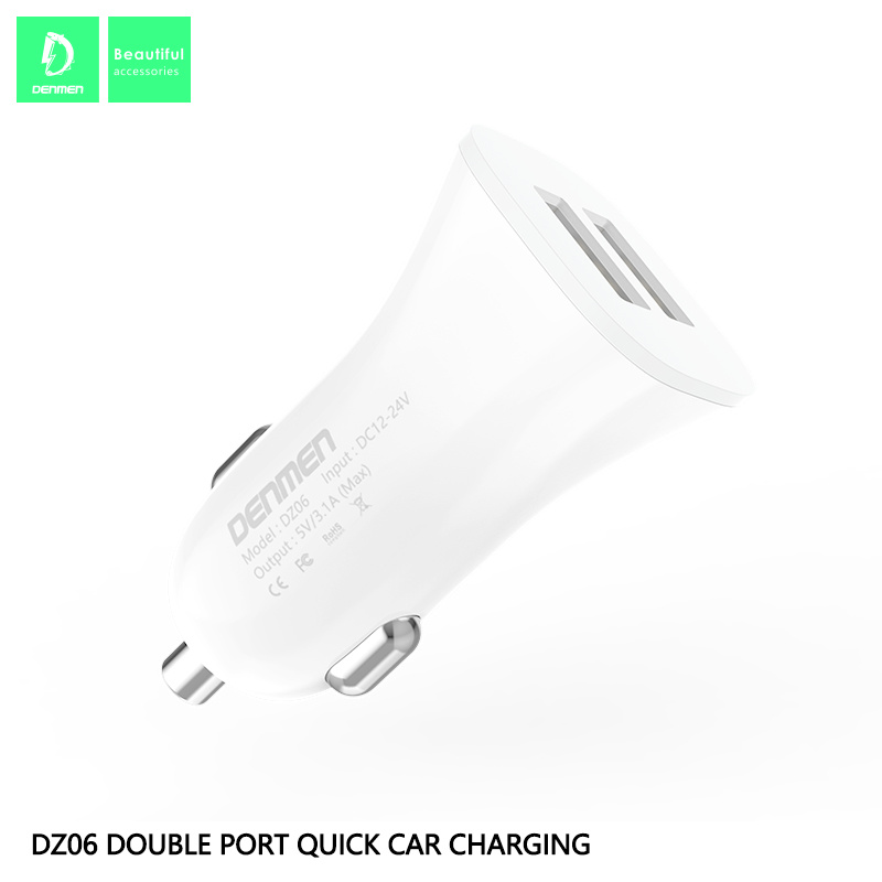 Dz06 Smart Mobile Phone Electric Dual USB 3.1A 15W Car Charger for Mobile Phone Accessories