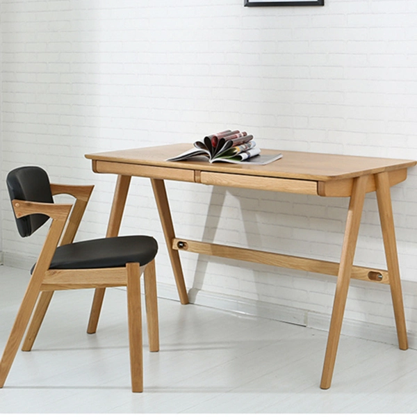 White Oak Oblique Leg Desk Study Desk Home Computer Desk