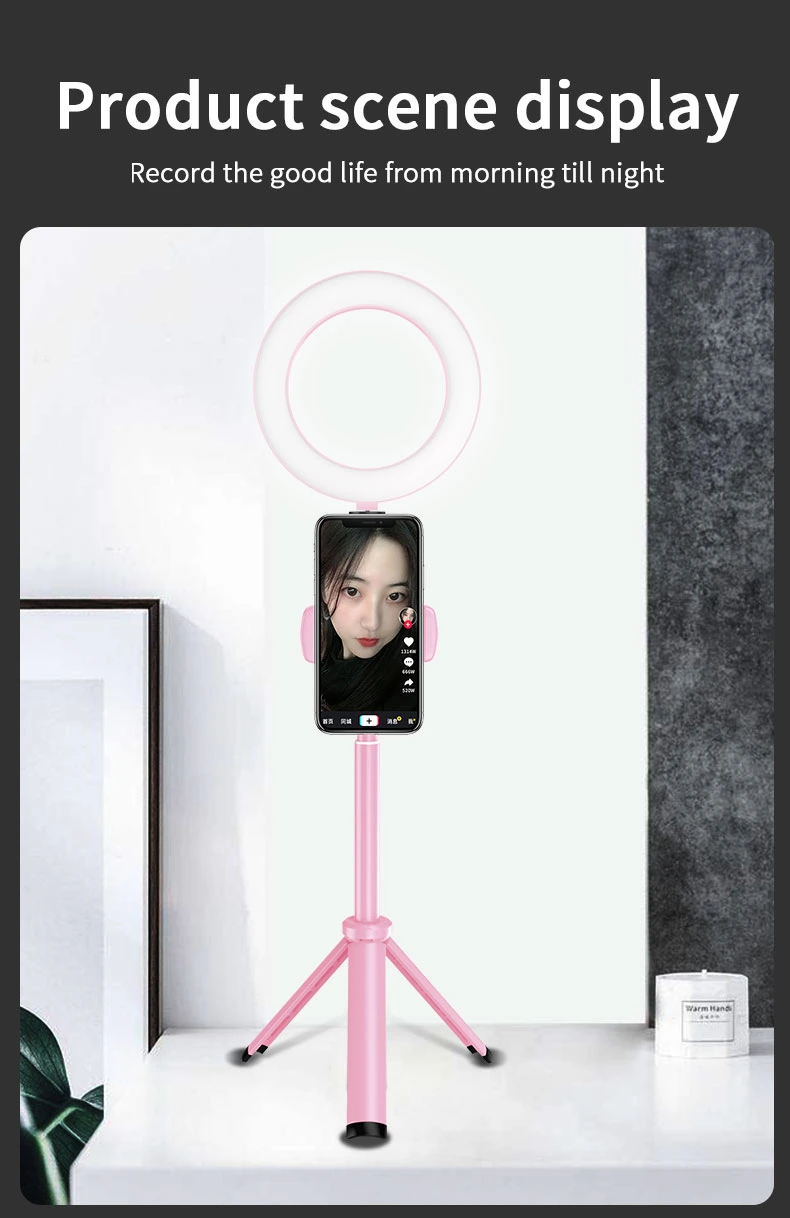 Dimmable Circular RGB Live Show Tiktok Makeup Foldable Fill Selfie LED Ring Light with Tripod Stand