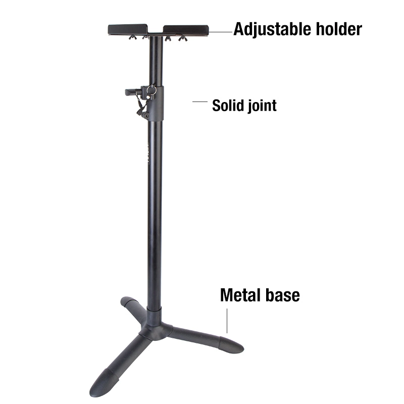 Desk Adjustable Black Floor Monitor Studio Speaker Stand Adjustable for Bookshelf Speaker