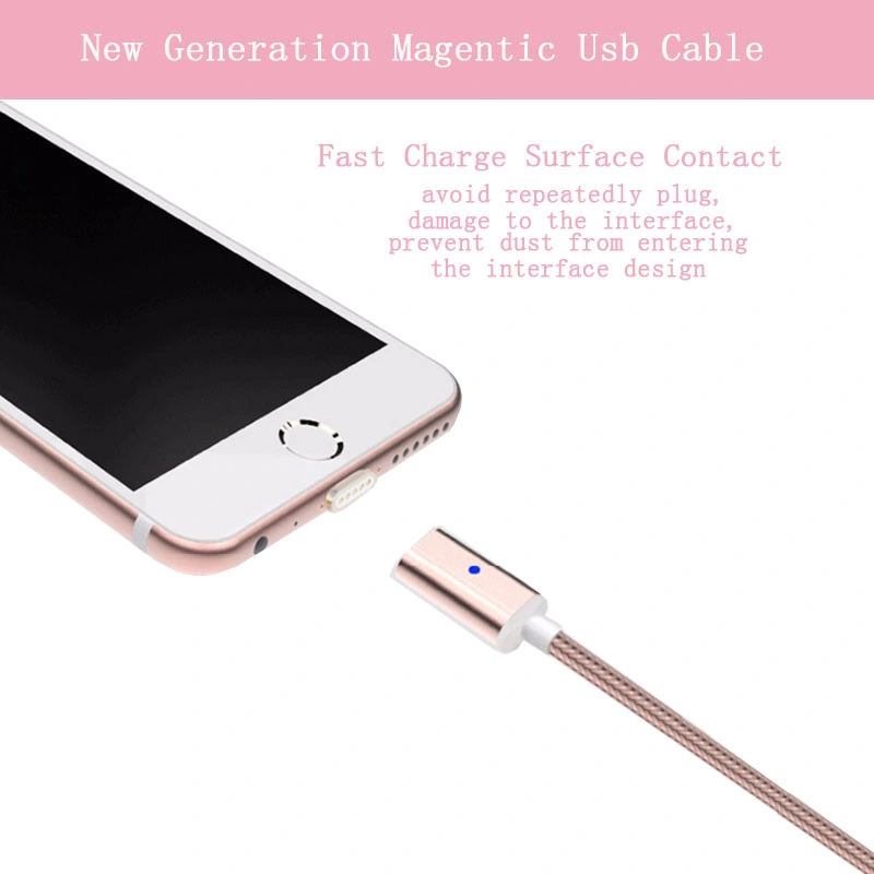 3 in 1 Magnetic USB Charging Cable Adapter Connector with 8 Pin Mirco Type C USB for Mobile Devices with Nylon Braided