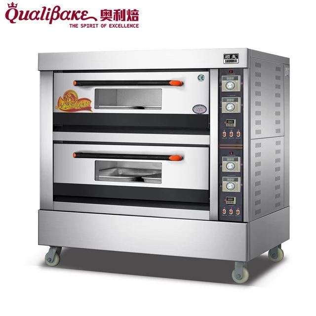 Long Life Using Economic Deck Oven 2 Deck 4 Tray Gas Deck Oven