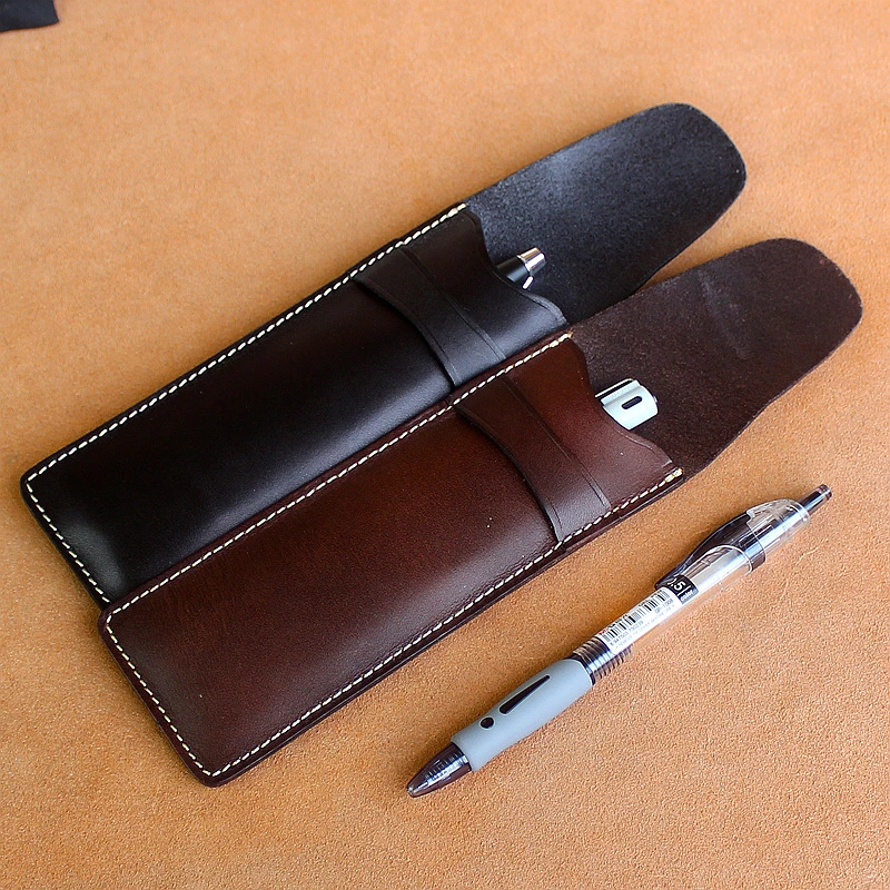 Raw Back Genuine Leather Luxury Pen Holder for Business Man