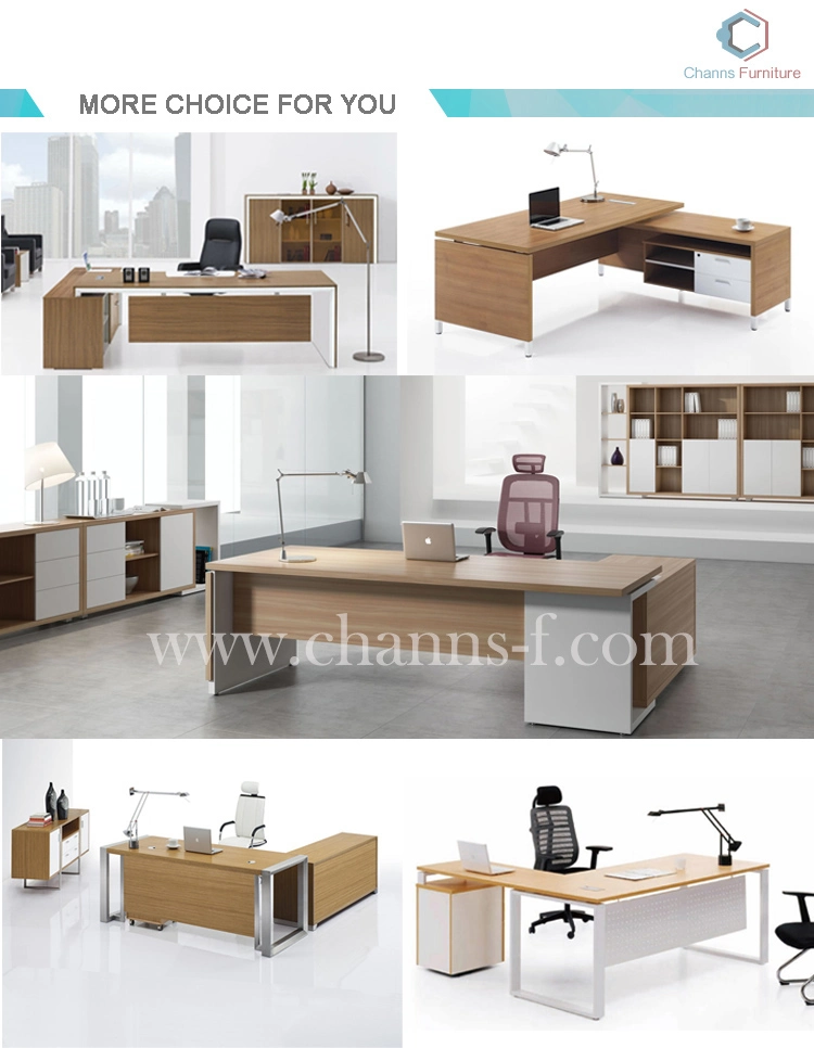 Walnut Veneer Modern Office Desk Director Table with Metal Legs (CAS-VA15)