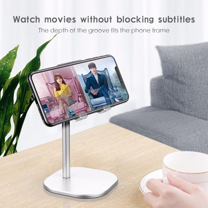 Phone Holder Stand for Desktop Adjustable Angle Cell Phone Stand for Desk Compatible for iPhone Android Smartphone Aluminum ABS