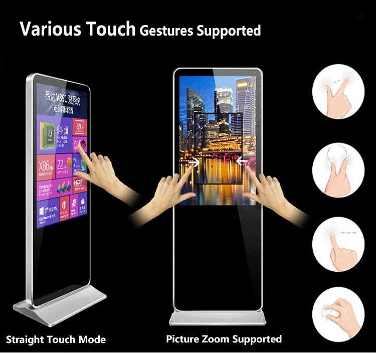 65 Inch Good Quality Network Advertising Touch Player Original Imported Panel Monitor Stand Alone Digital Signage