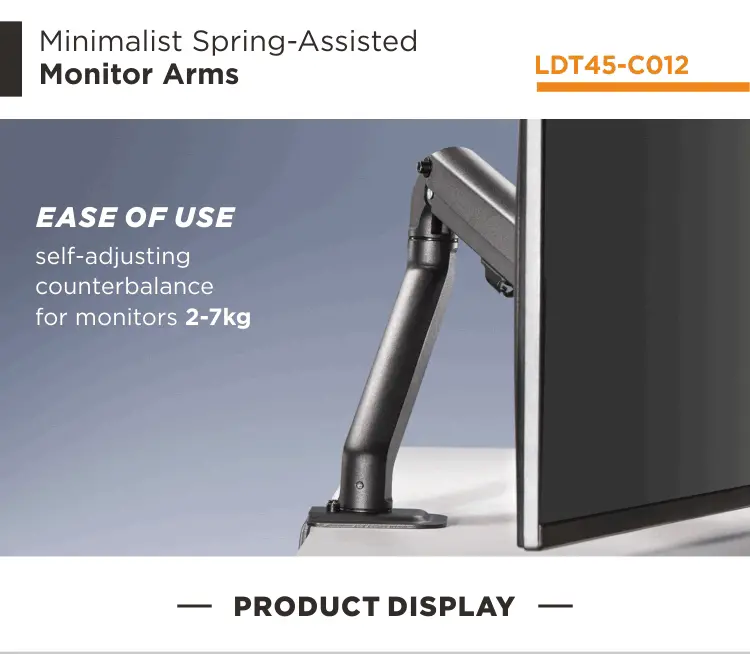 Single Spring-Assisted Mechanical Monitor Arm