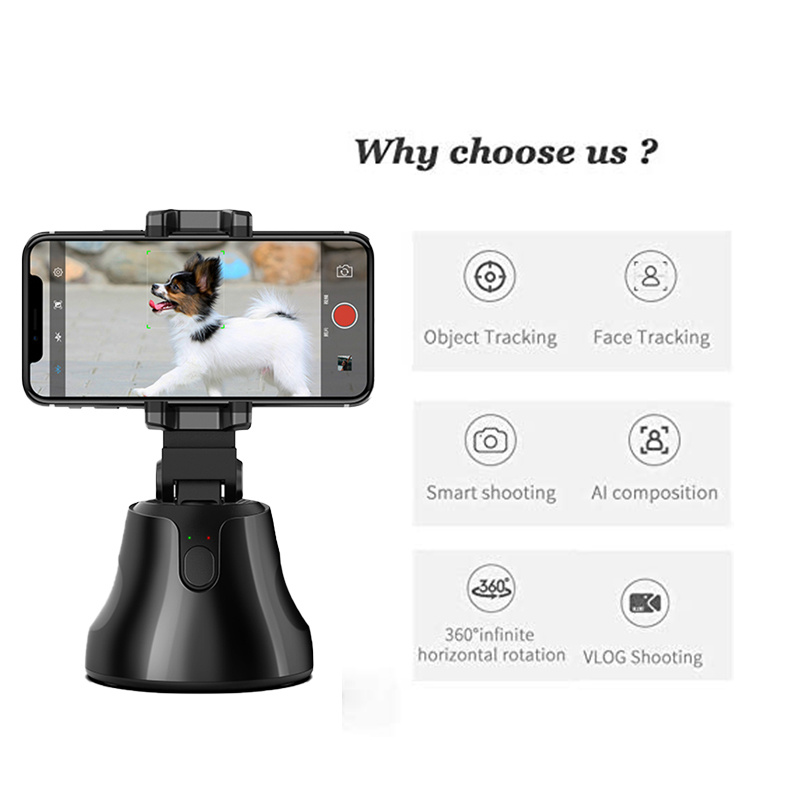 2020 Hot Selling Mobile Holder 360 Degree Rotation Auto Face Object Tracking Selfie Stick Phone Camera Holder with All Phones